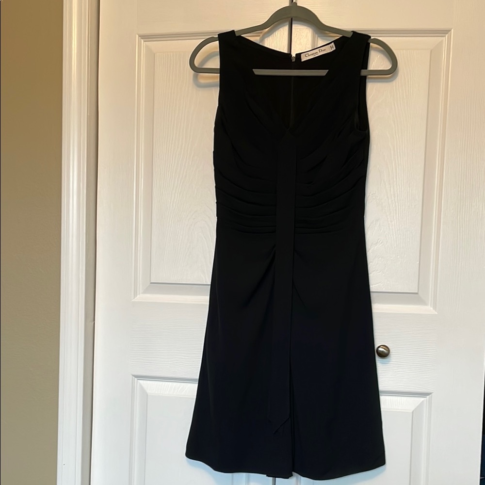 Christian Dior Black Sleeveless Knee-Length Sheath Dress